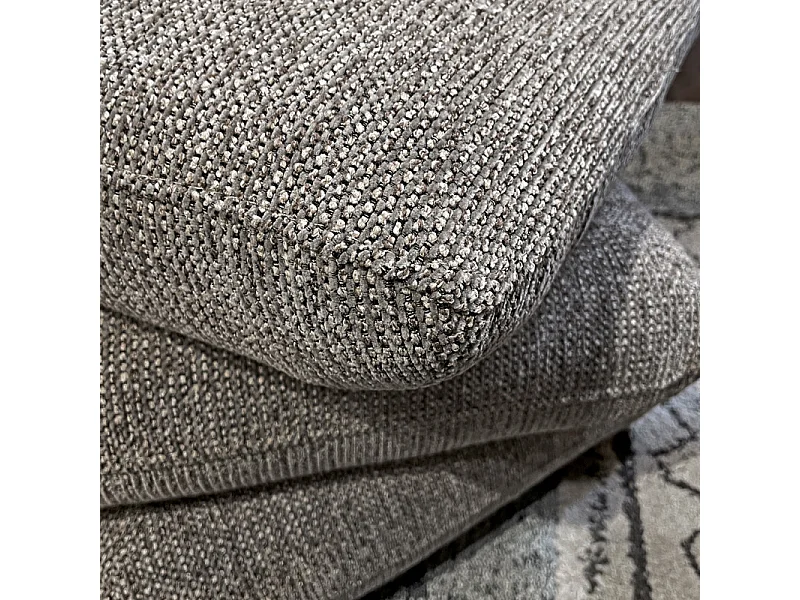 Pouf carré pivotant coussins empilés tissu chenille gris foncé – LOUELLA