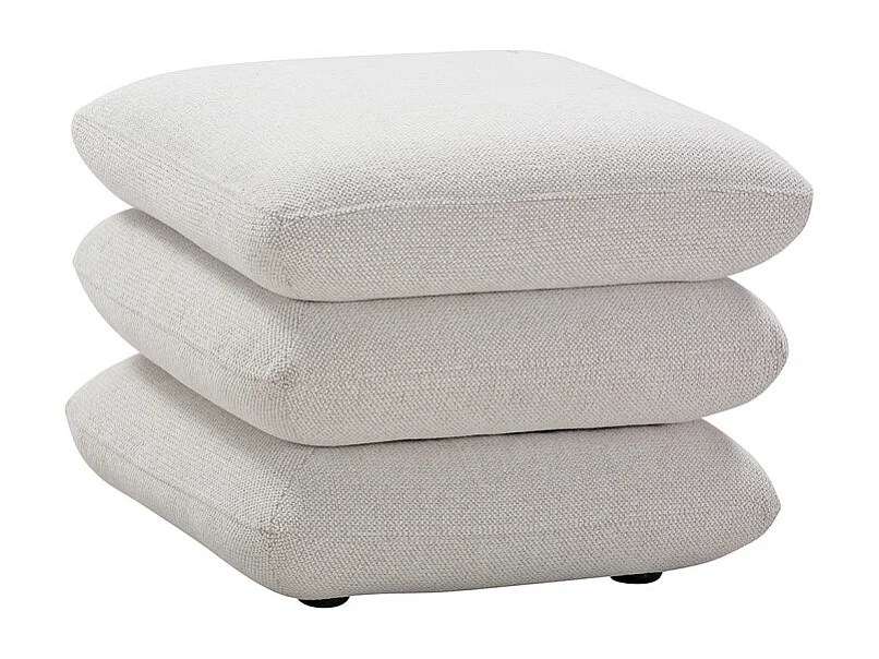 Pouf carré pivotant coussins empilés tissu chenille écru – LOUELLA