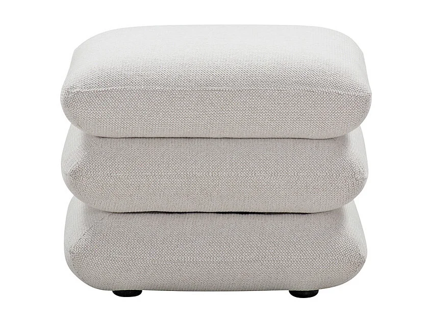 Pouf carré pivotant coussins empilés tissu chenille écru – LOUELLA