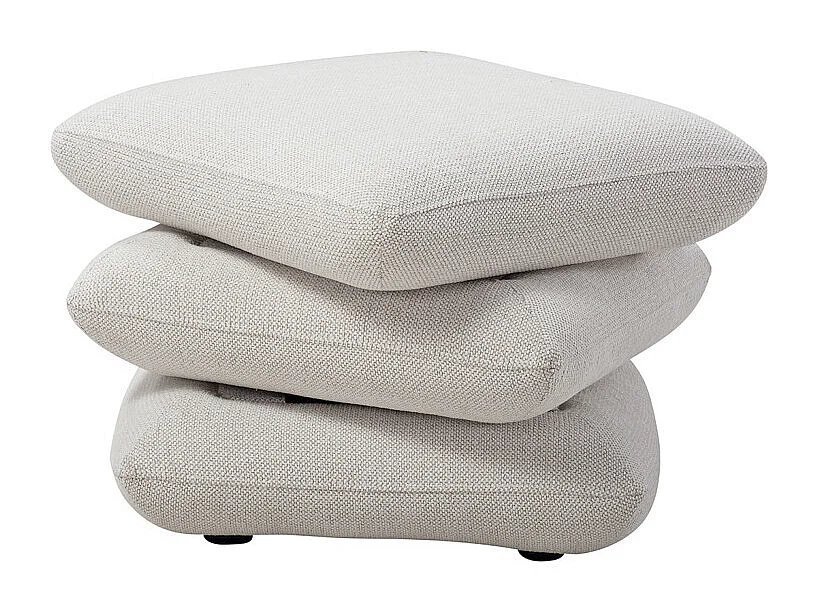 Pouf carré pivotant coussins empilés tissu chenille écru – LOUELLA