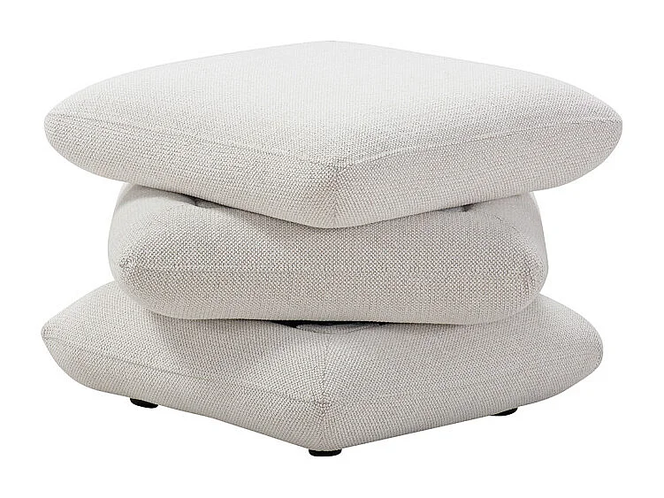 Pouf carré pivotant coussins empilés tissu chenille écru – LOUELLA