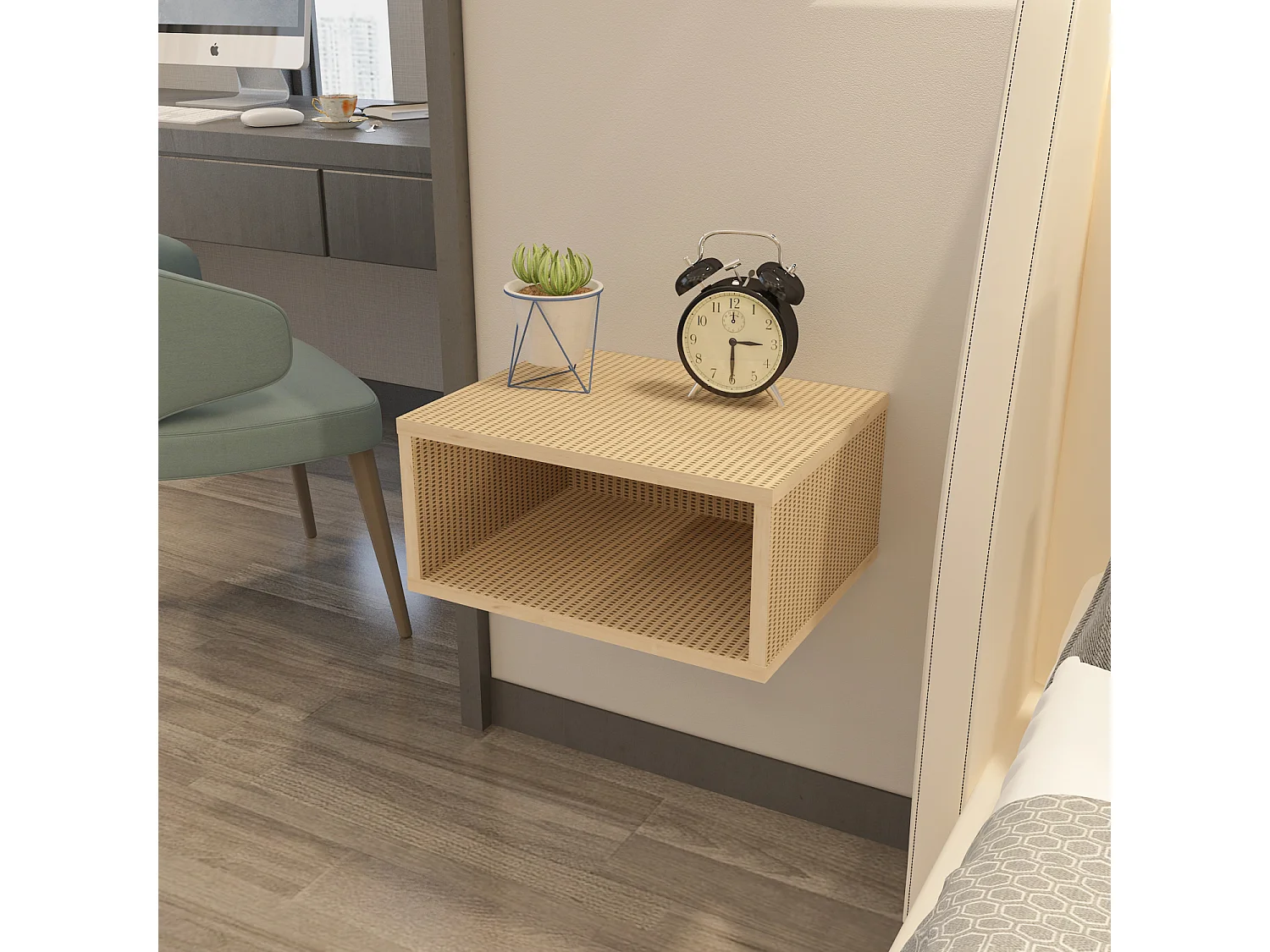 Decorotika Dora Floating Nightstand - 45 cm W x 21.1 cm H x 35 cm D