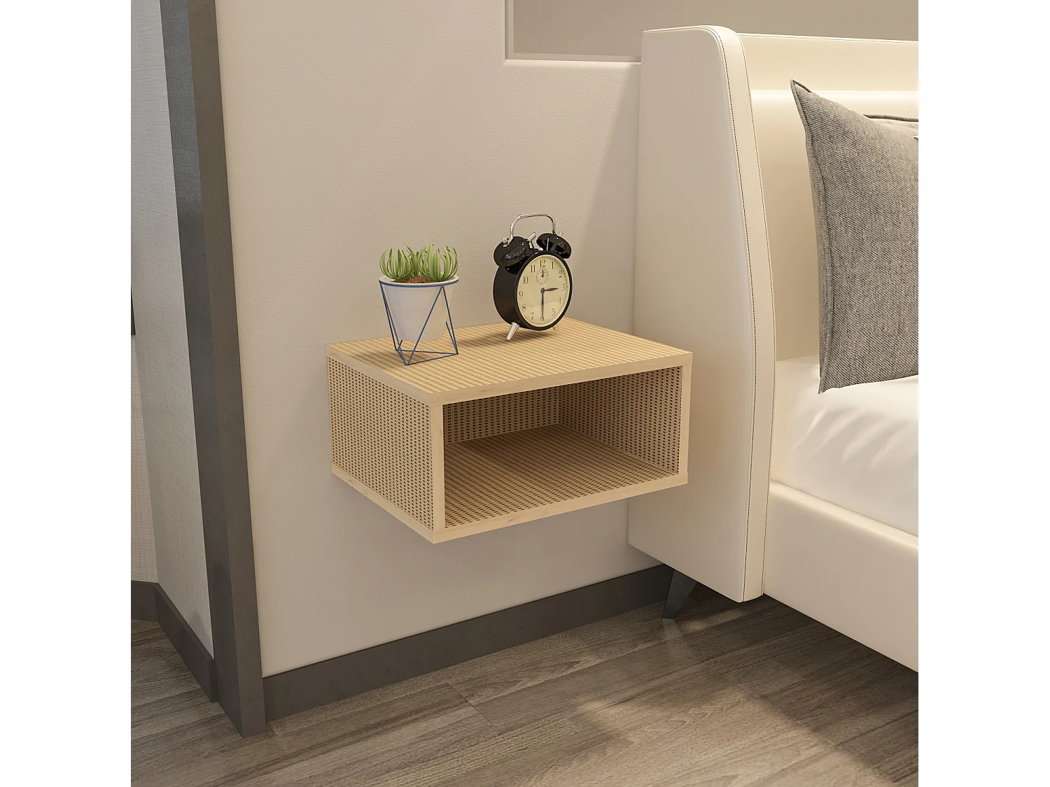 Decorotika Dora Floating Nightstand - 45 cm W x 21.1 cm H x 35 cm D