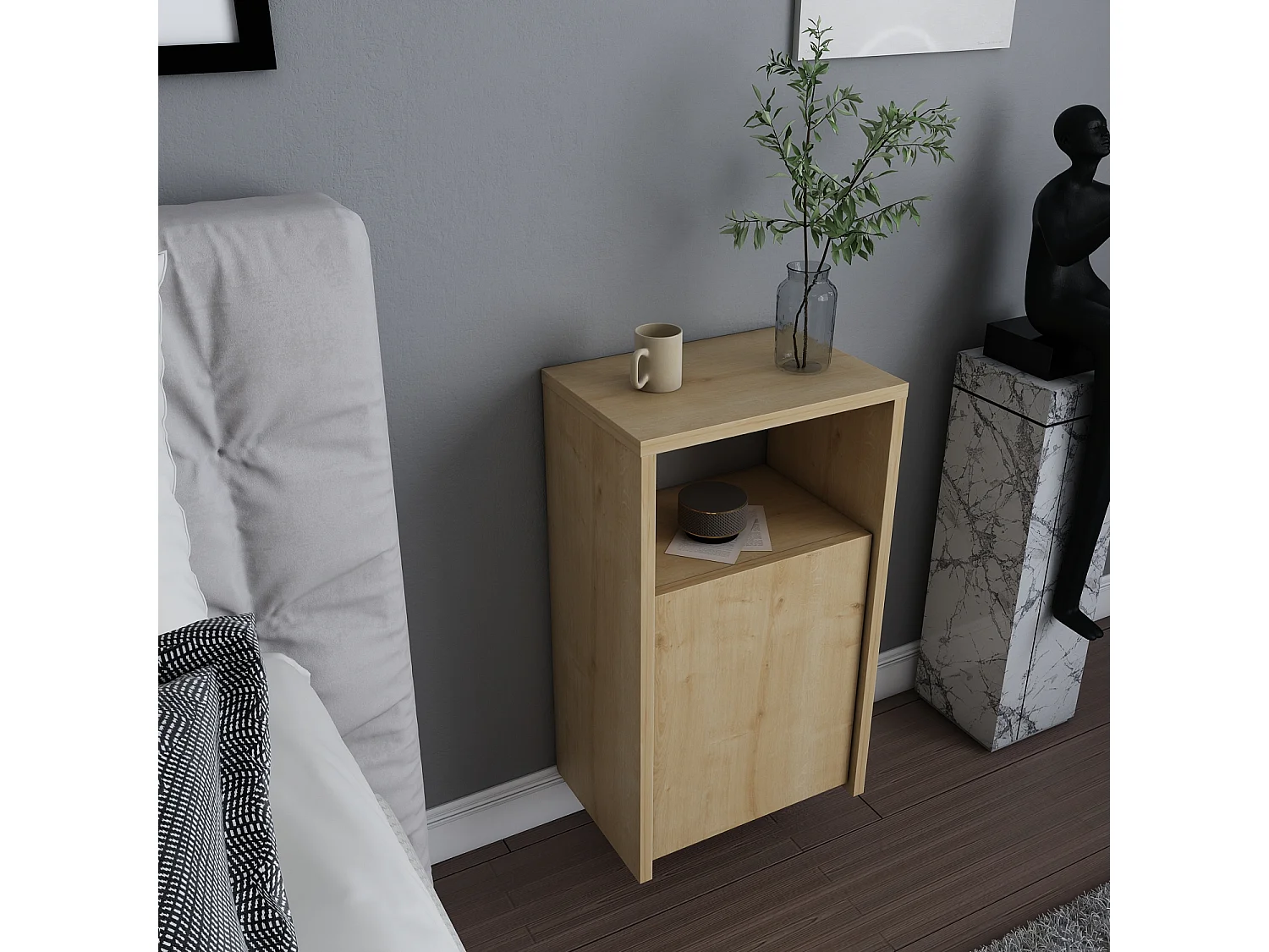 Decorotika Carlin Modern Nightstand - 36 cm W x 61 cm H x 25 cm D