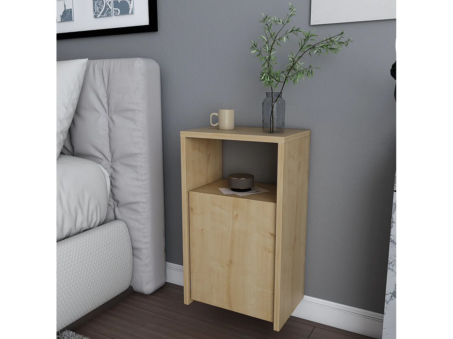 Decorotika Carlin Modern Nightstand - 36 cm W x 61 cm H x 25 cm D