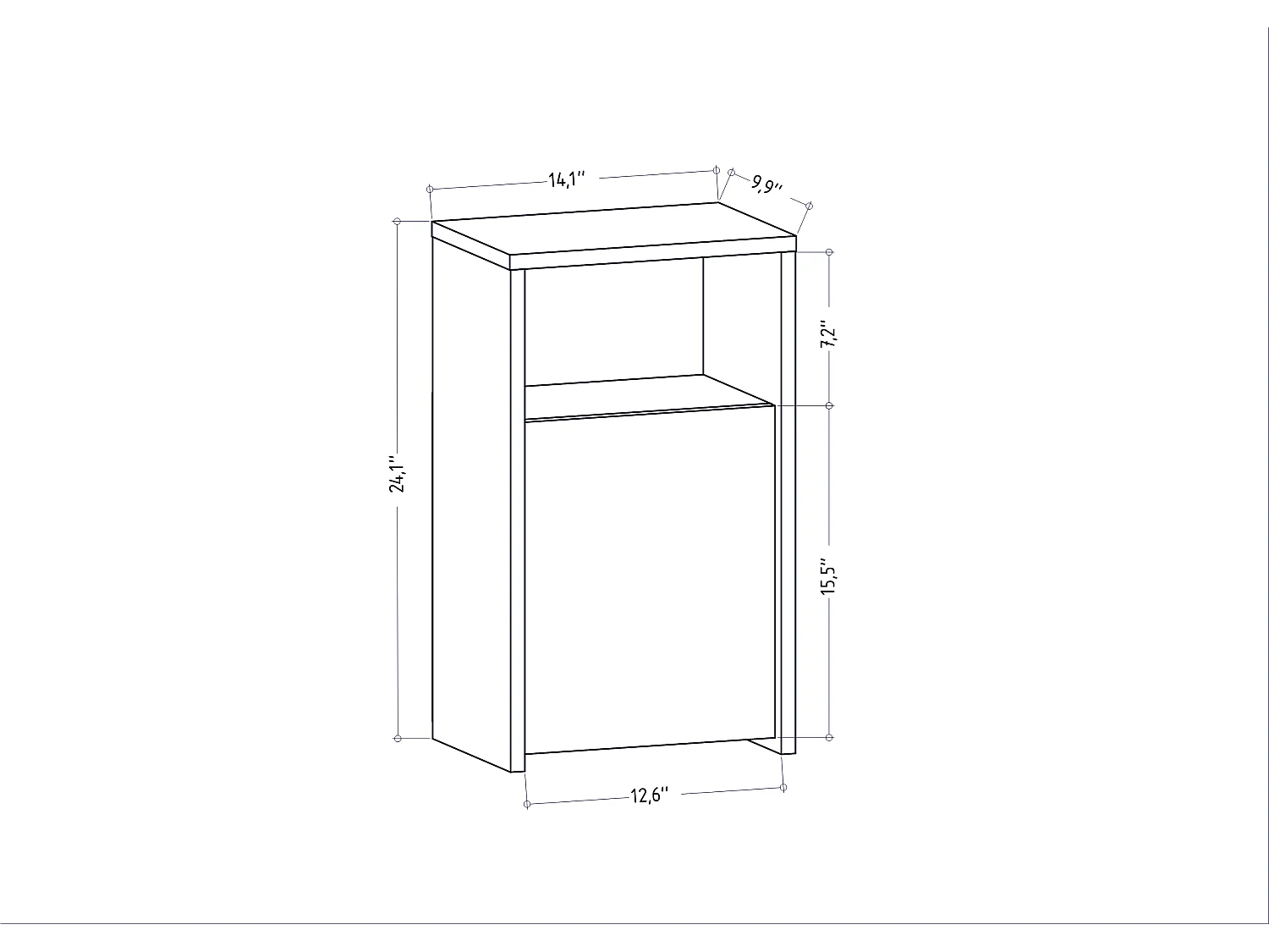 Decorotika Carlin Modern Nightstand - 36 cm W x 61 cm H x 25 cm D