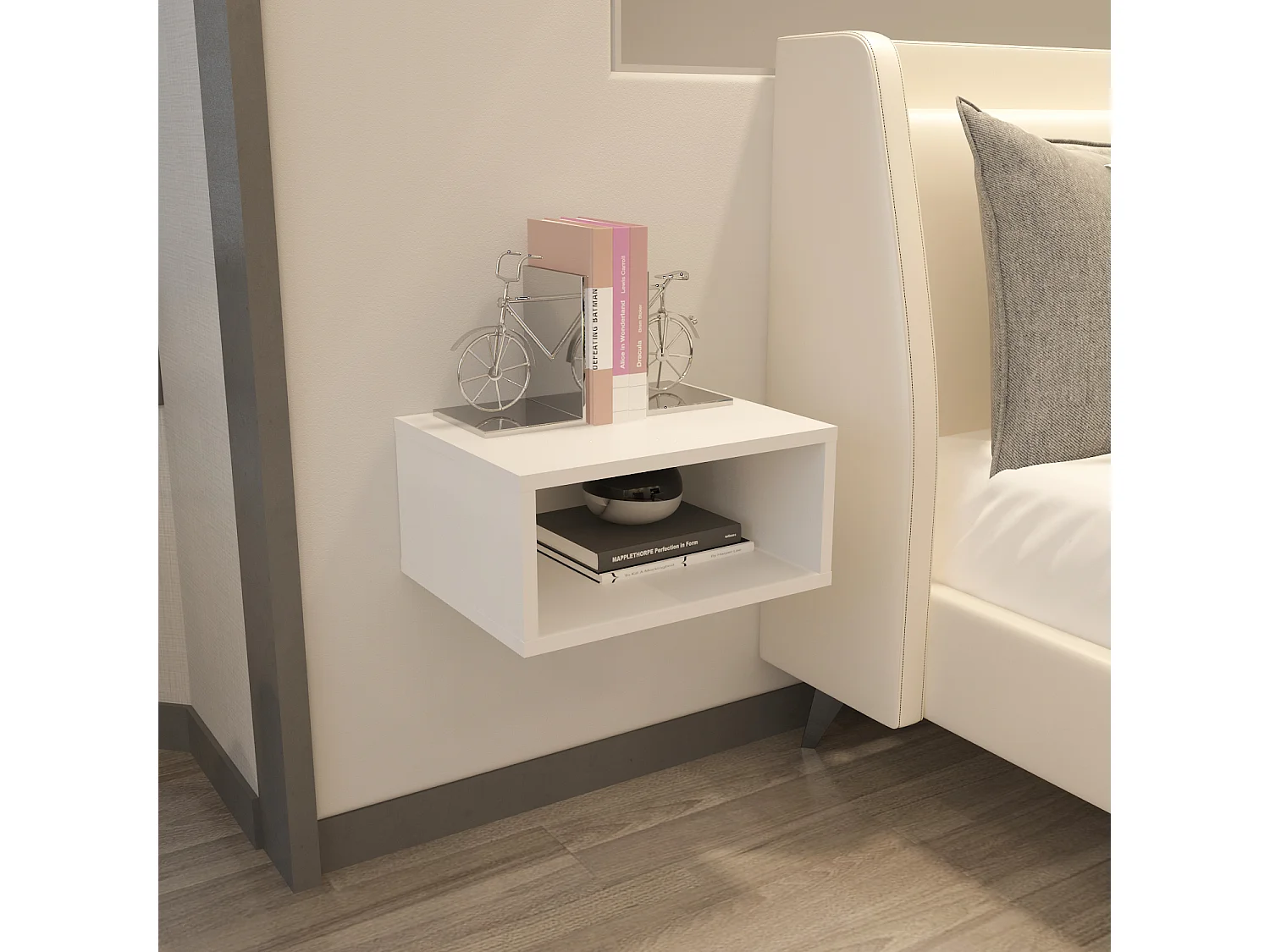 Decorotika Dora Floating Nightstand - 45 cm W x 21.1 cm H x 35 cm D