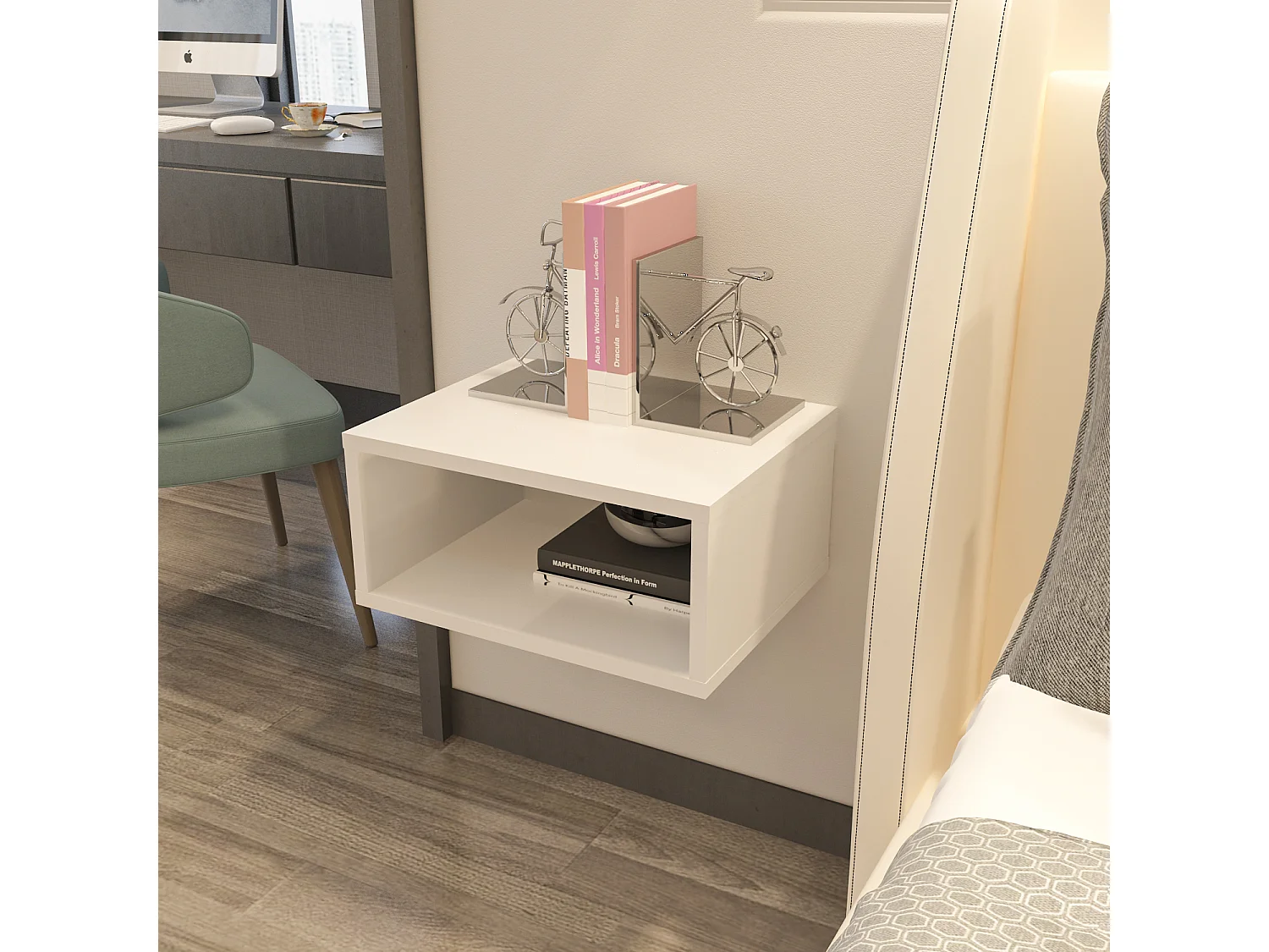 Decorotika Dora Floating Nightstand - 45 cm W x 21.1 cm H x 35 cm D