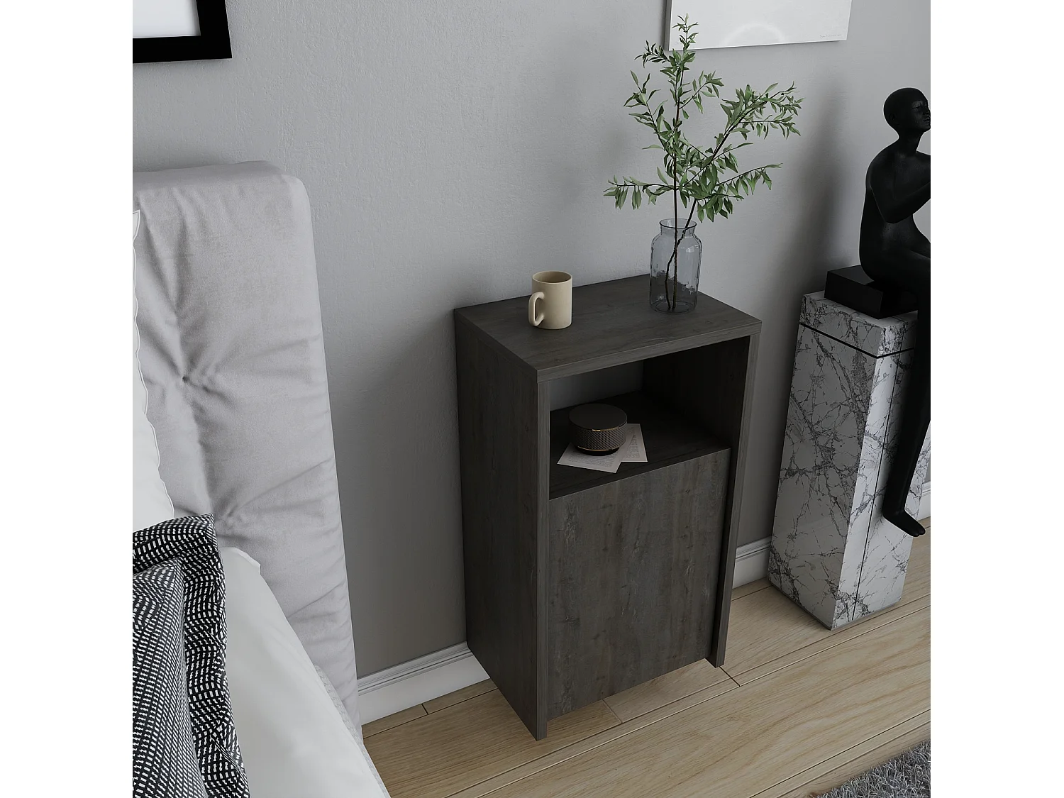 Decorotika Carlin Modern Nightstand - 36 cm W x 61 cm H x 25 cm D