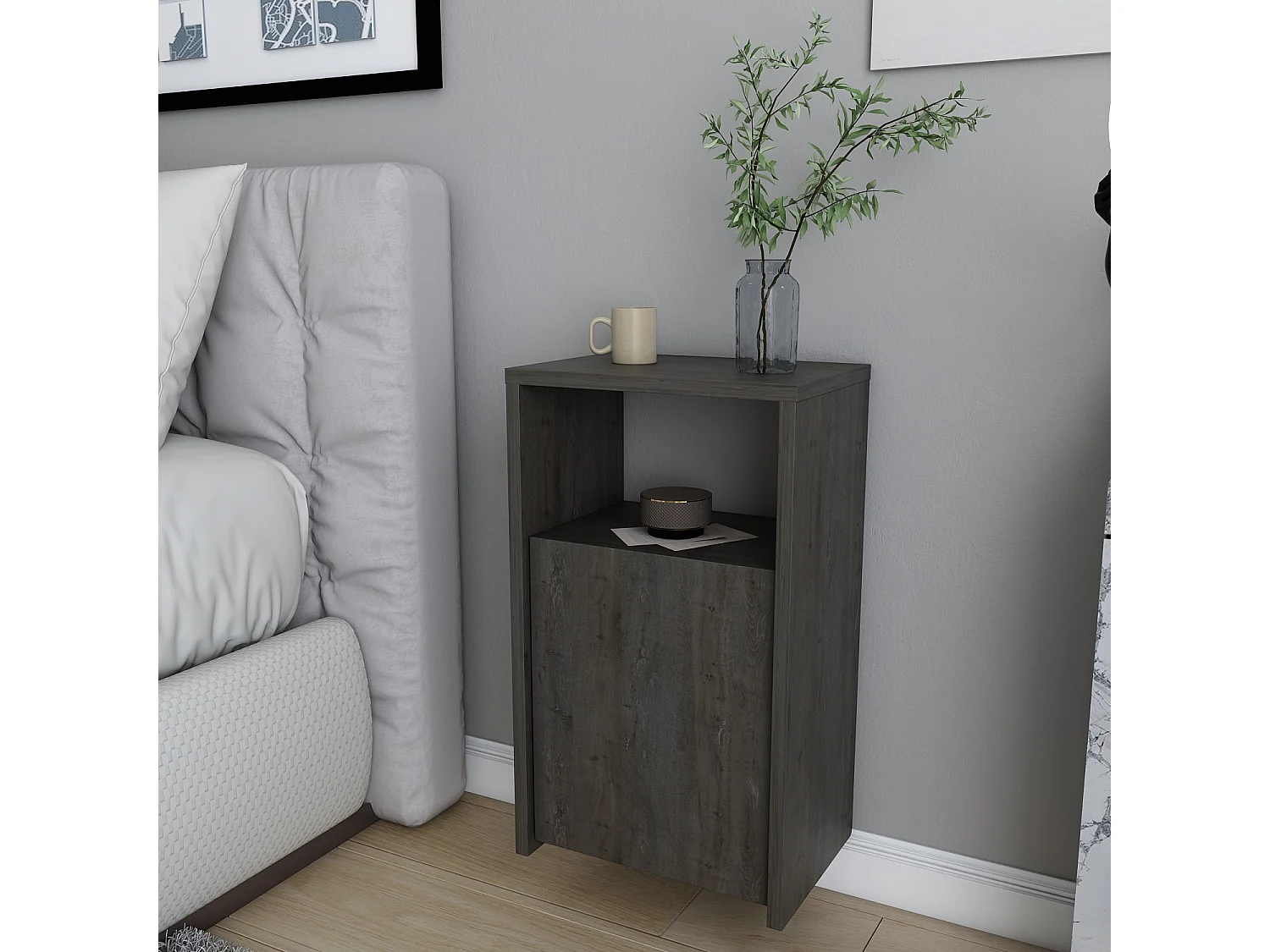 Decorotika Carlin Modern Nightstand - 36 cm W x 61 cm H x 25 cm D