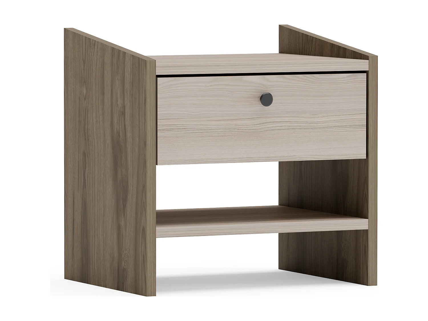 Decorotika Berlin Nightstand with Open Shelf and Drawer