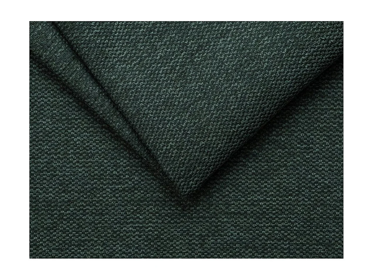 Canapé d'angle droit convertible 5 places en tissu texturé vert FABIO