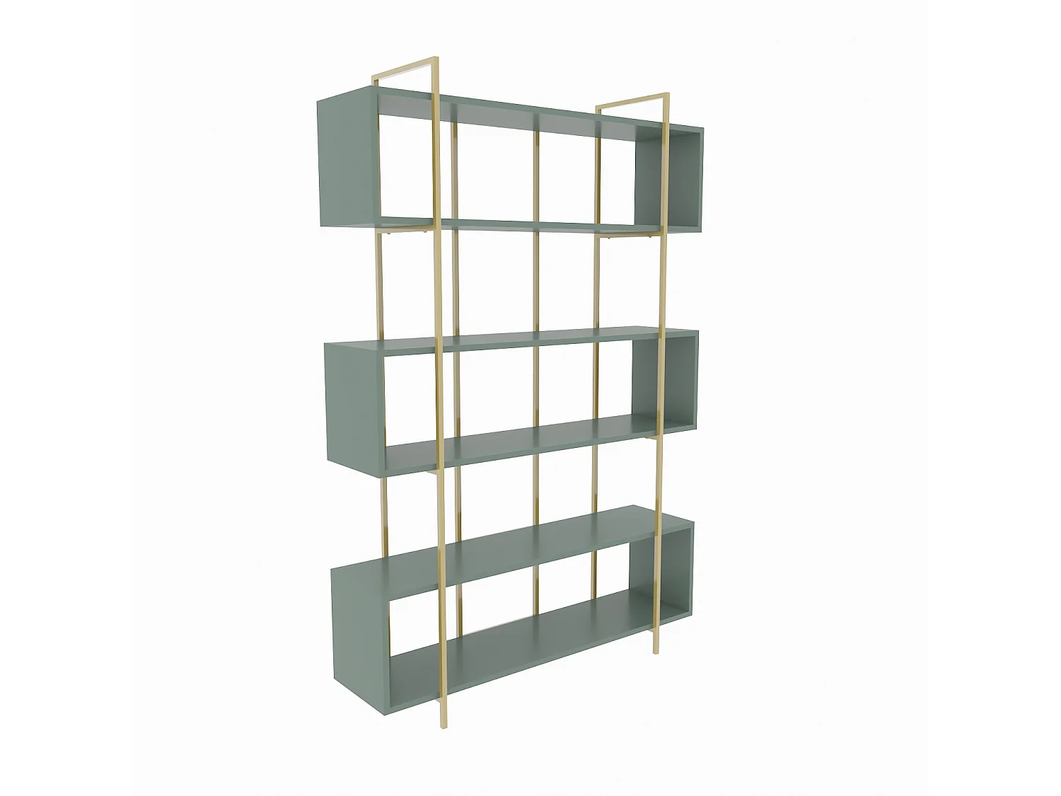 Decorotika Bruti Freestanding Metal Frame Bookcase 180 cm H x 120 cm W x 29,6 cm D