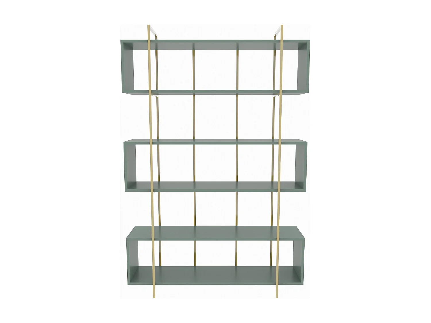 Decorotika Bruti Freestanding Metal Frame Bookcase 180 cm H x 120 cm W x 29,6 cm D