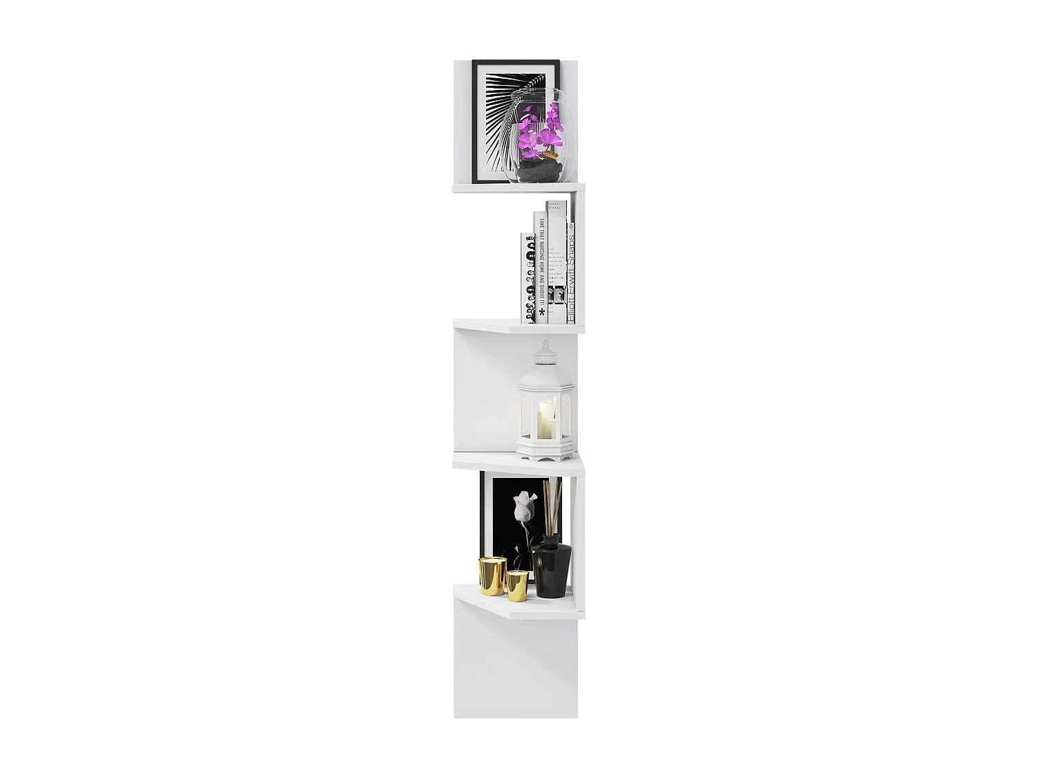Decorotika Desaldo Corner Wall Shelf 4-tier -  W 26.7 cm x H 155 cm x D 26.7 cm