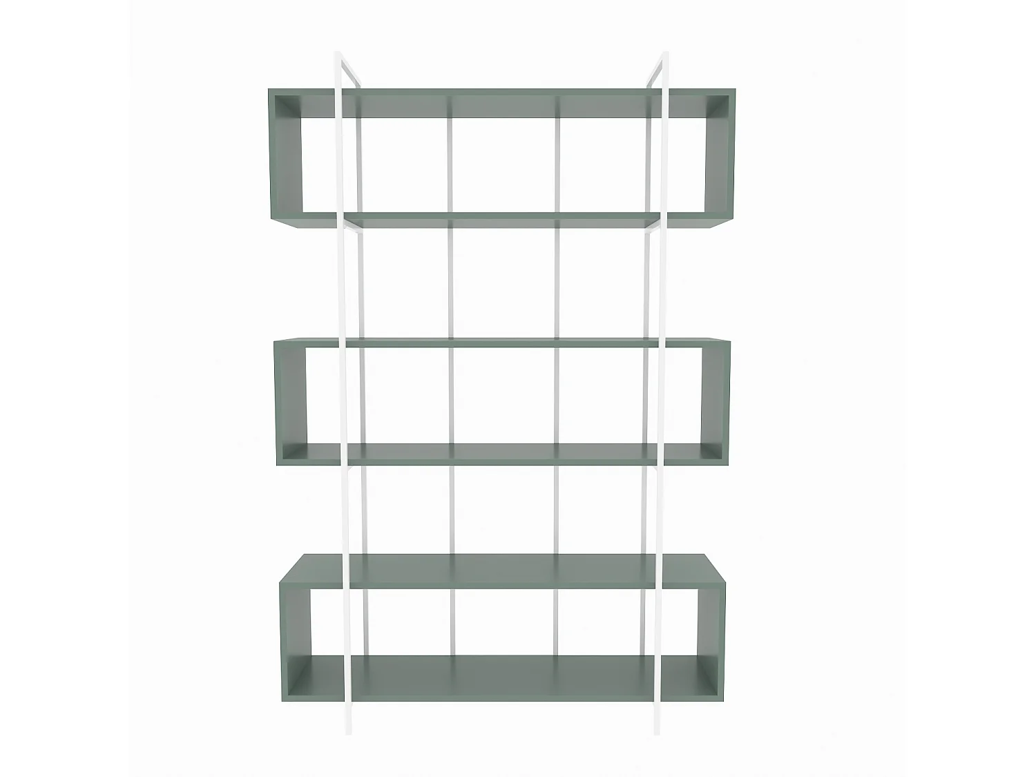 Decorotika Bruti Freestanding Metal Frame Bookcase 180 cm H x 120 cm W x 29,6 cm D