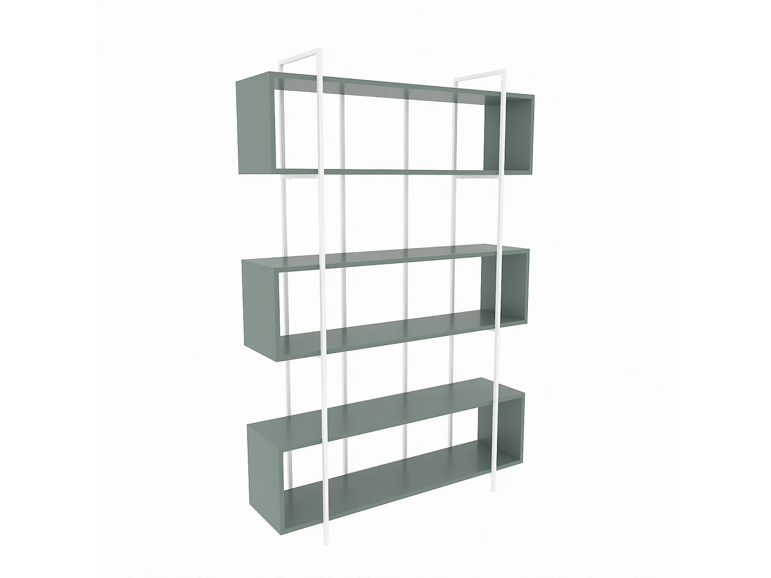 Decorotika Bruti Freestanding Metal Frame Bookcase 180 cm H x 120 cm W x 29,6 cm D