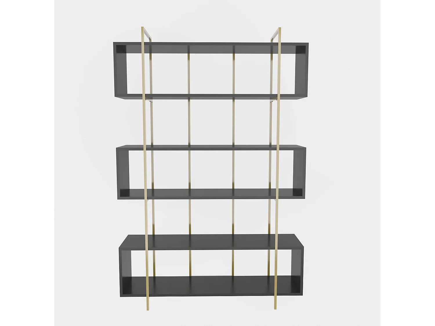 Decorotika Bruti Freestanding Metal Frame Bookcase 180 cm H x 120 cm W x 29,6 cm D