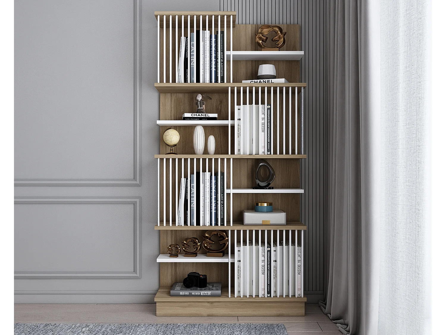 Decorotika Arya Bookcase Special Design - W 80 cm x H 160 cm x D 24.6 cm