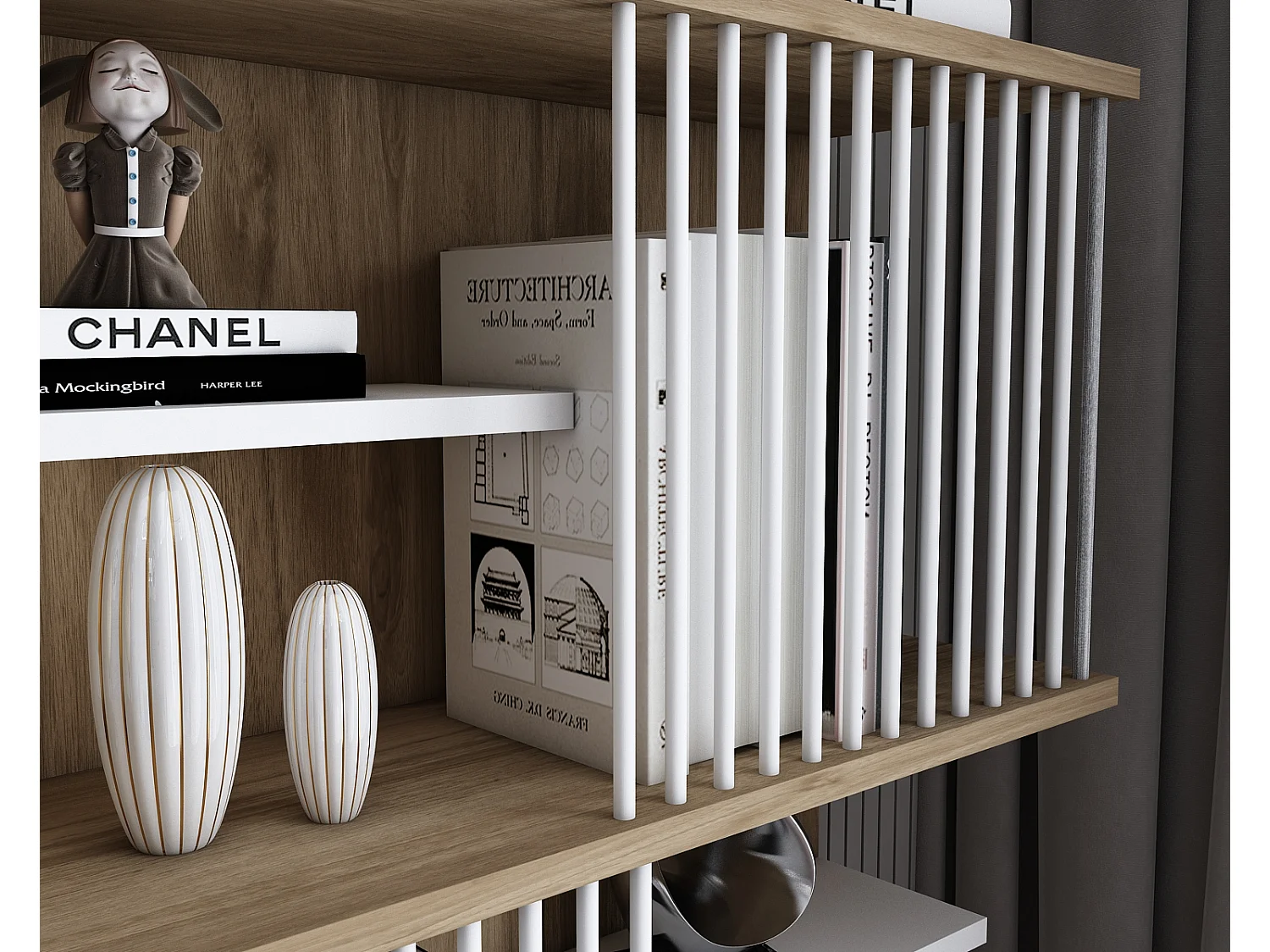 Decorotika Arya Bookcase Special Design - W 80 cm x H 160 cm x D 24.6 cm