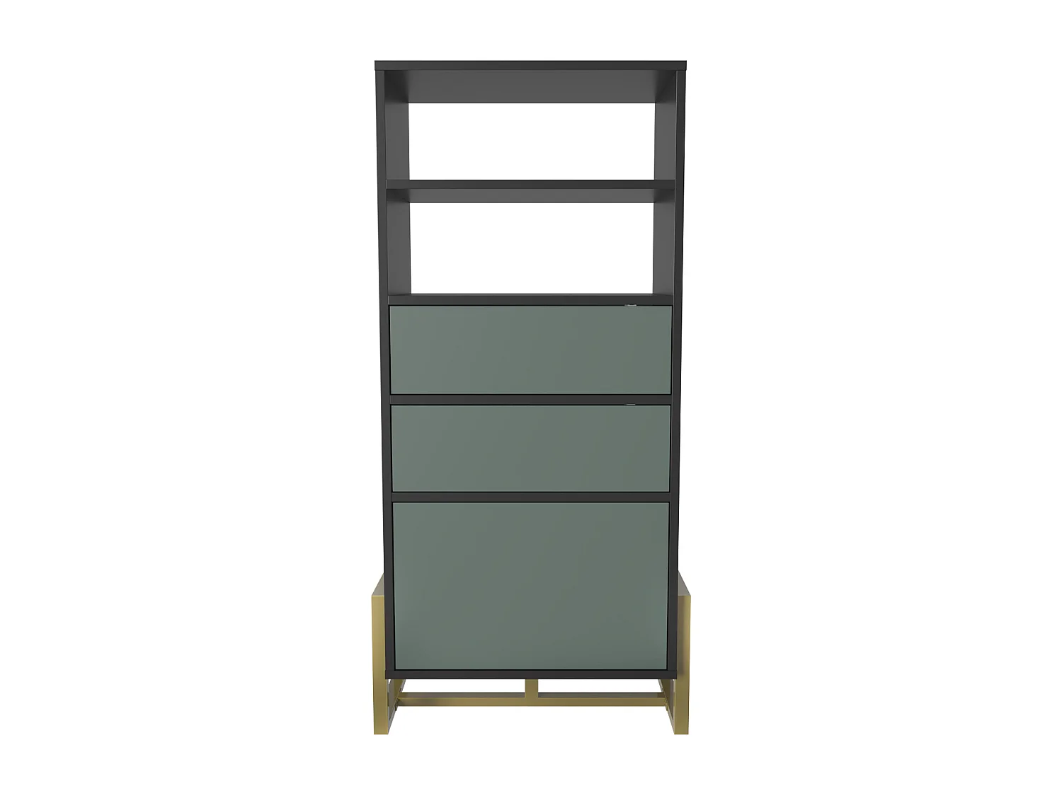 Decorotika Utopia Bookcase with 3 Cabinets and 2 Shelves