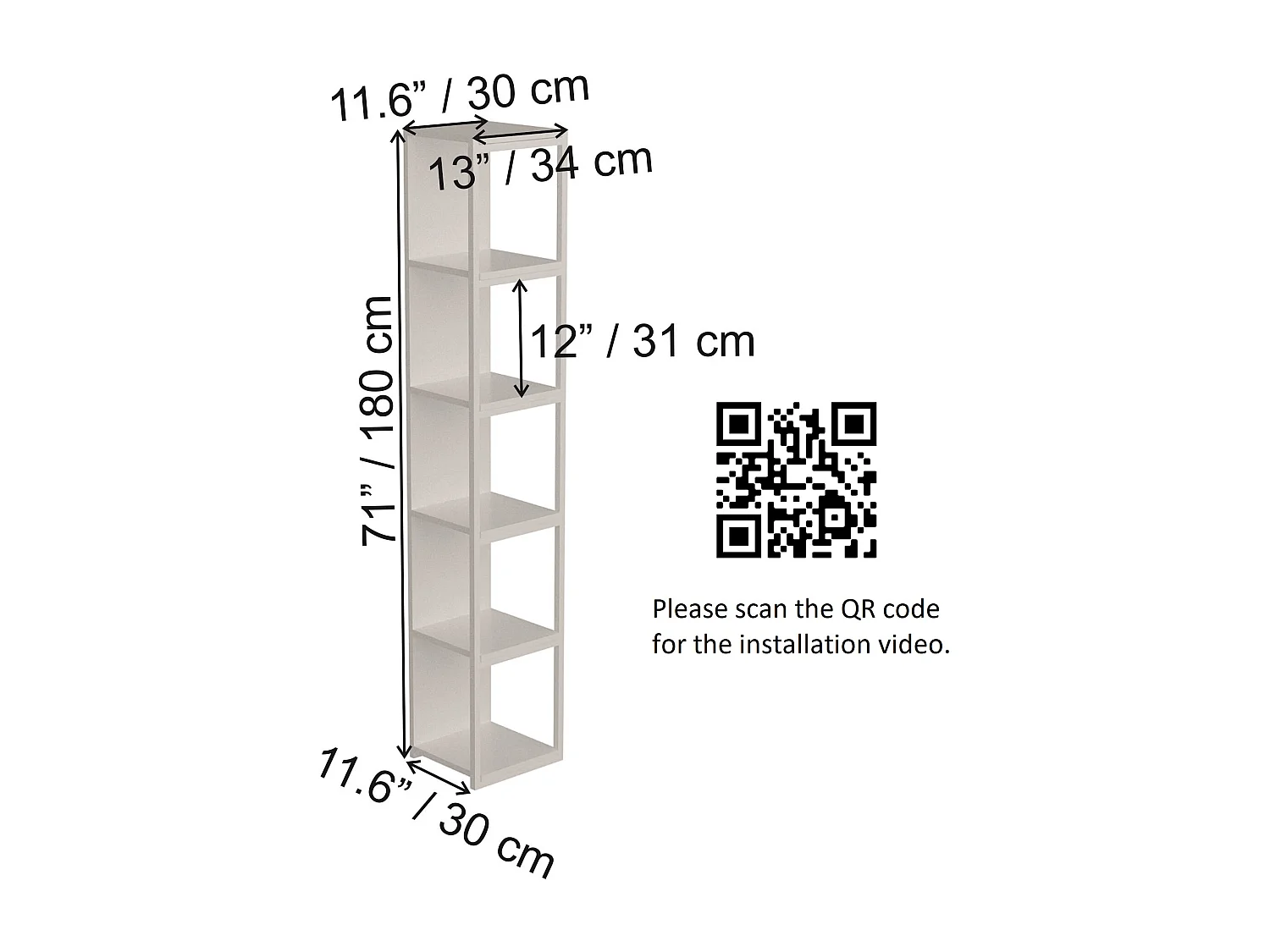 Decorotika Texas 5-tier Bookcase Shelving Unit