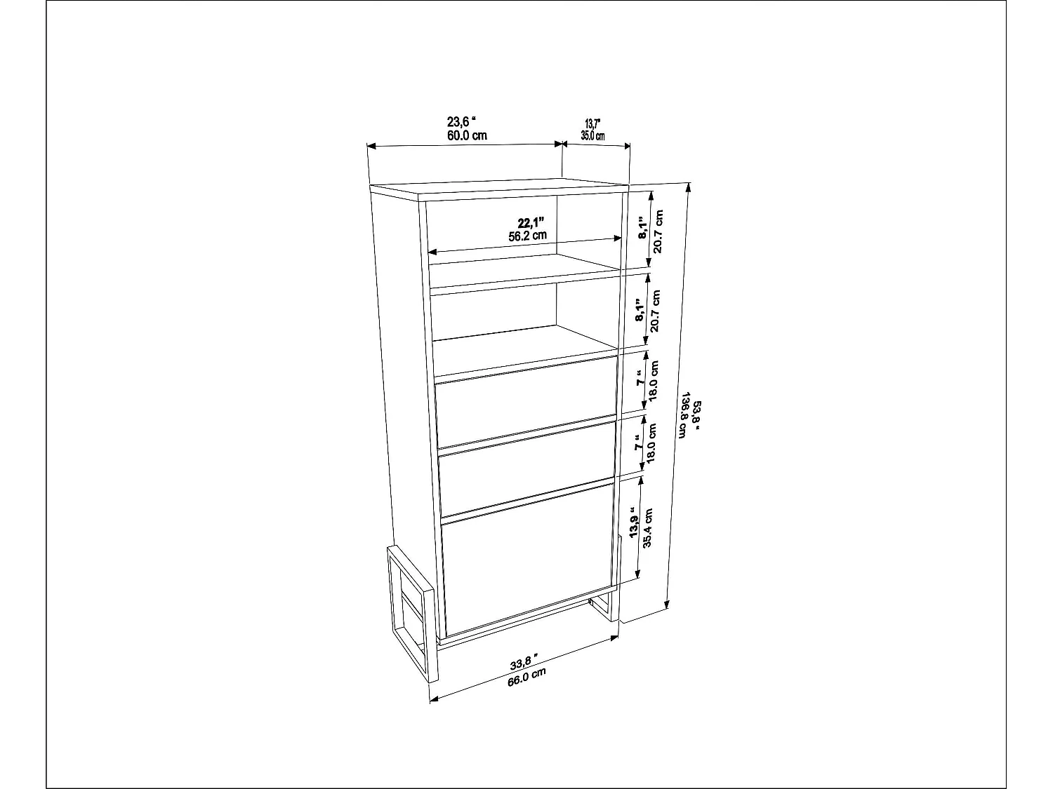 Decorotika Texas 5-tier Bookcase Shelving Unit