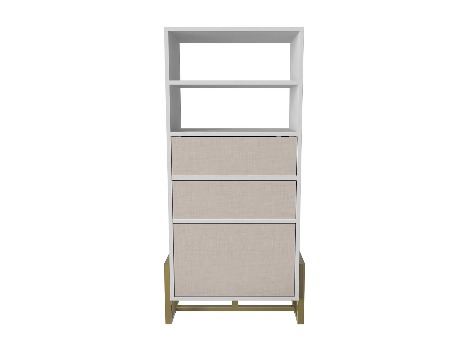 Decorotika Utopia Bookcase with 3 Cabinets and 2 Shelves