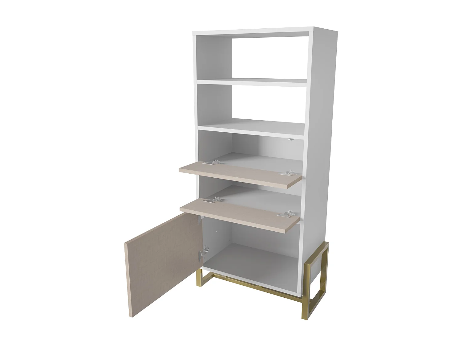 Decorotika Utopia Bookcase with 3 Cabinets and 2 Shelves