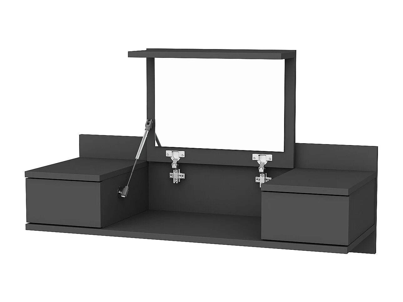 Decorotika Zenn Floating Makeup Vanity with Mirror and Drawers