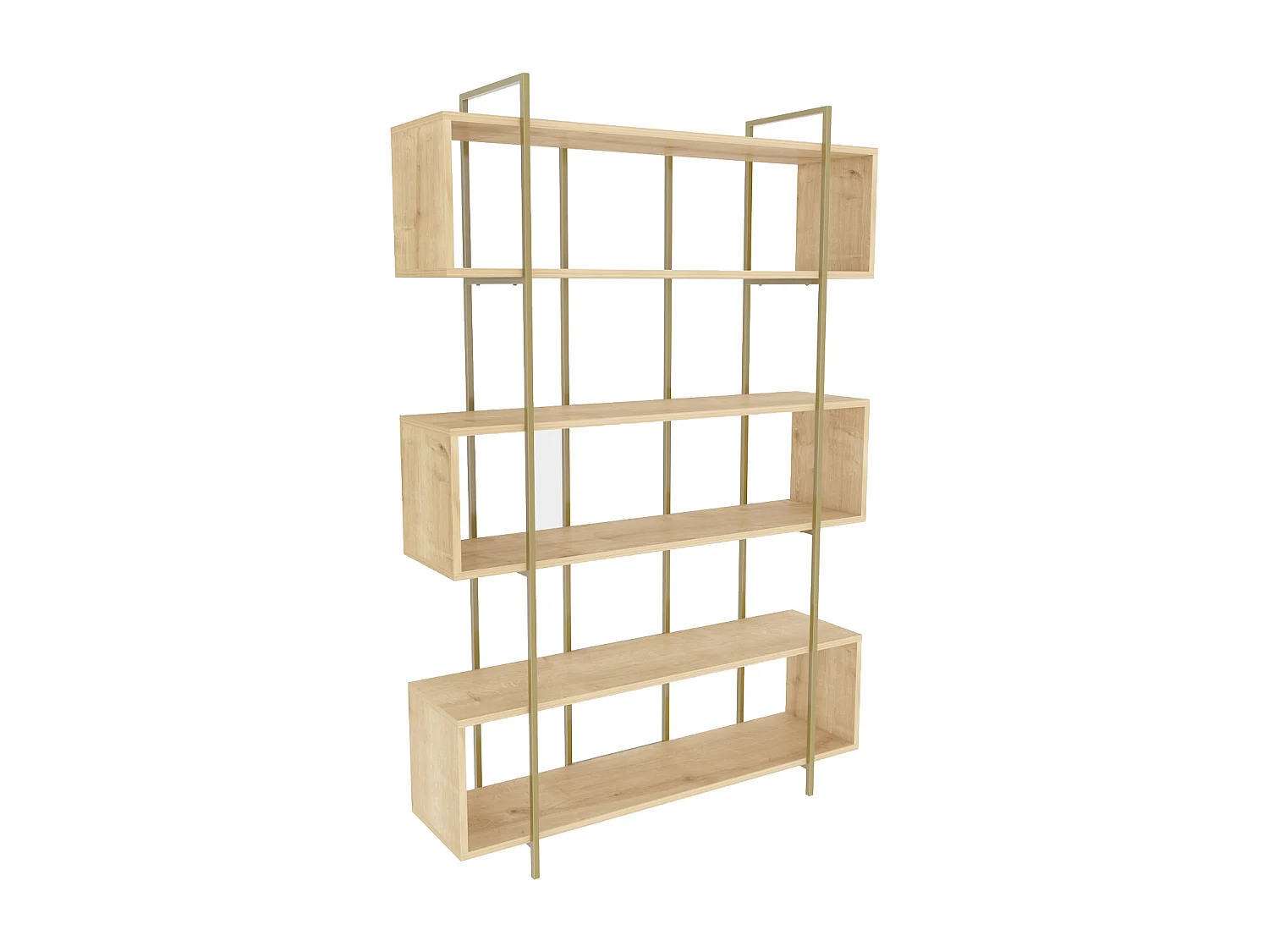 Decorotika Bruti Freestanding Metal Frame Bookcase 180 cm H x 120 cm W x 29,6 cm D