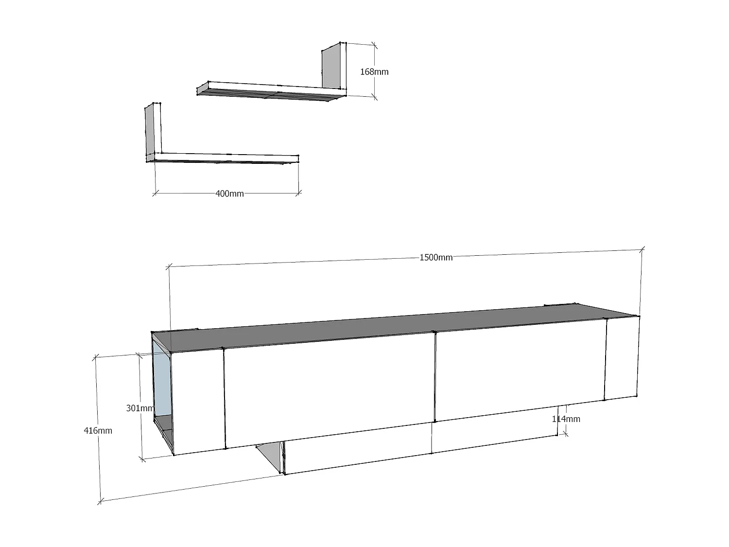 Decorotika Matera for TVs up to 60 Inches with 2 Wall Shelves