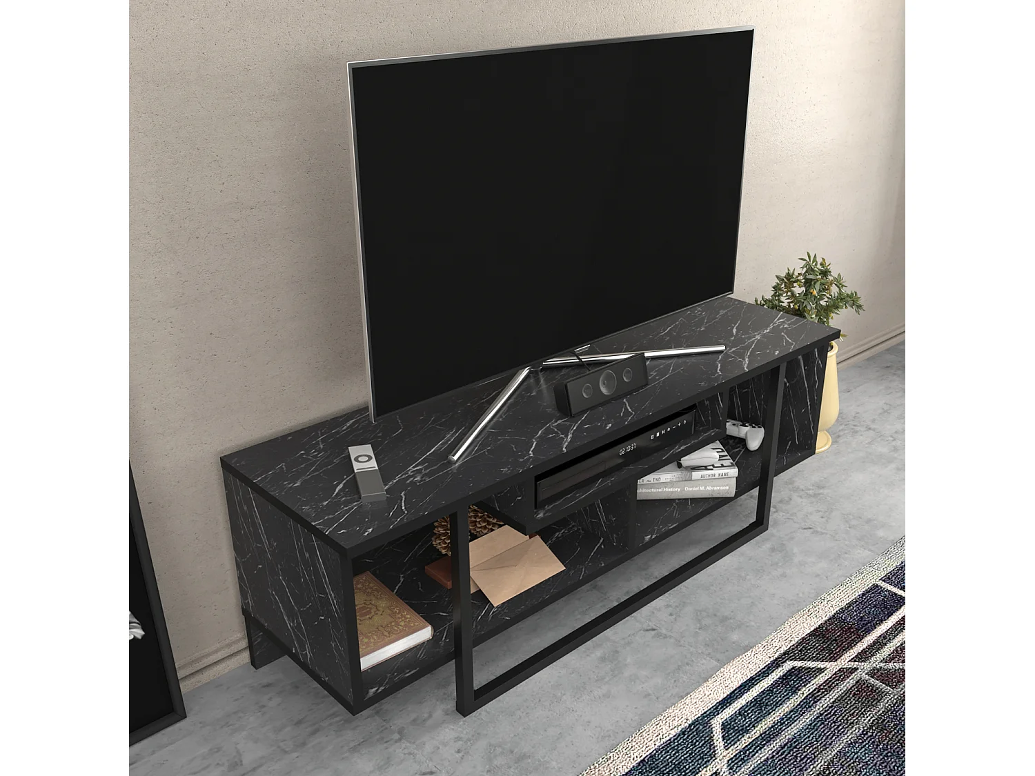 Decorotika Astona  TV Unit for TVs up to 55 inch (Black)