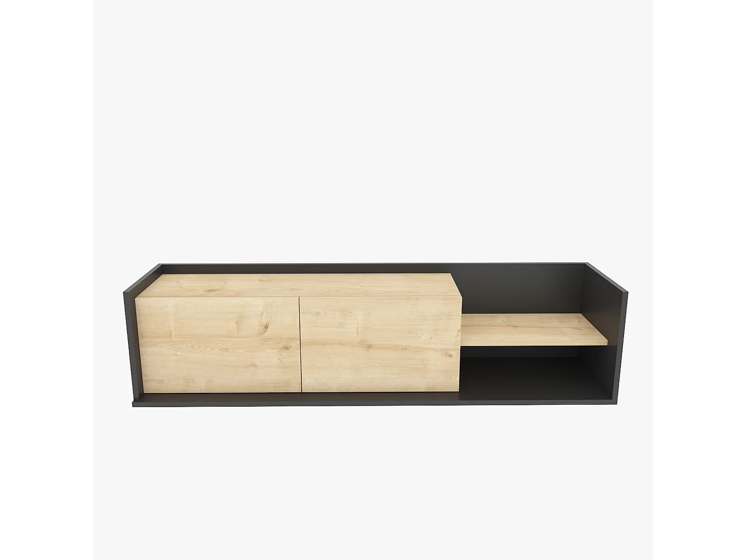 Deorotika Modern Krog TV Unit for TV's up to 47' Inches with Cabinets and Open Shelves