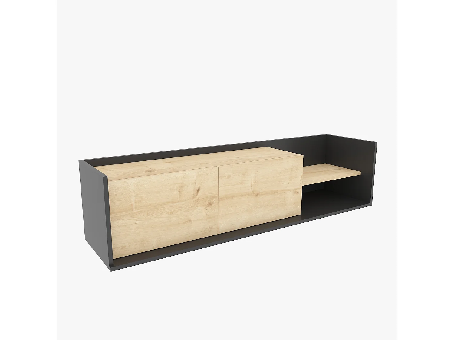 Deorotika Modern Krog TV Unit for TV's up to 47' Inches with Cabinets and Open Shelves