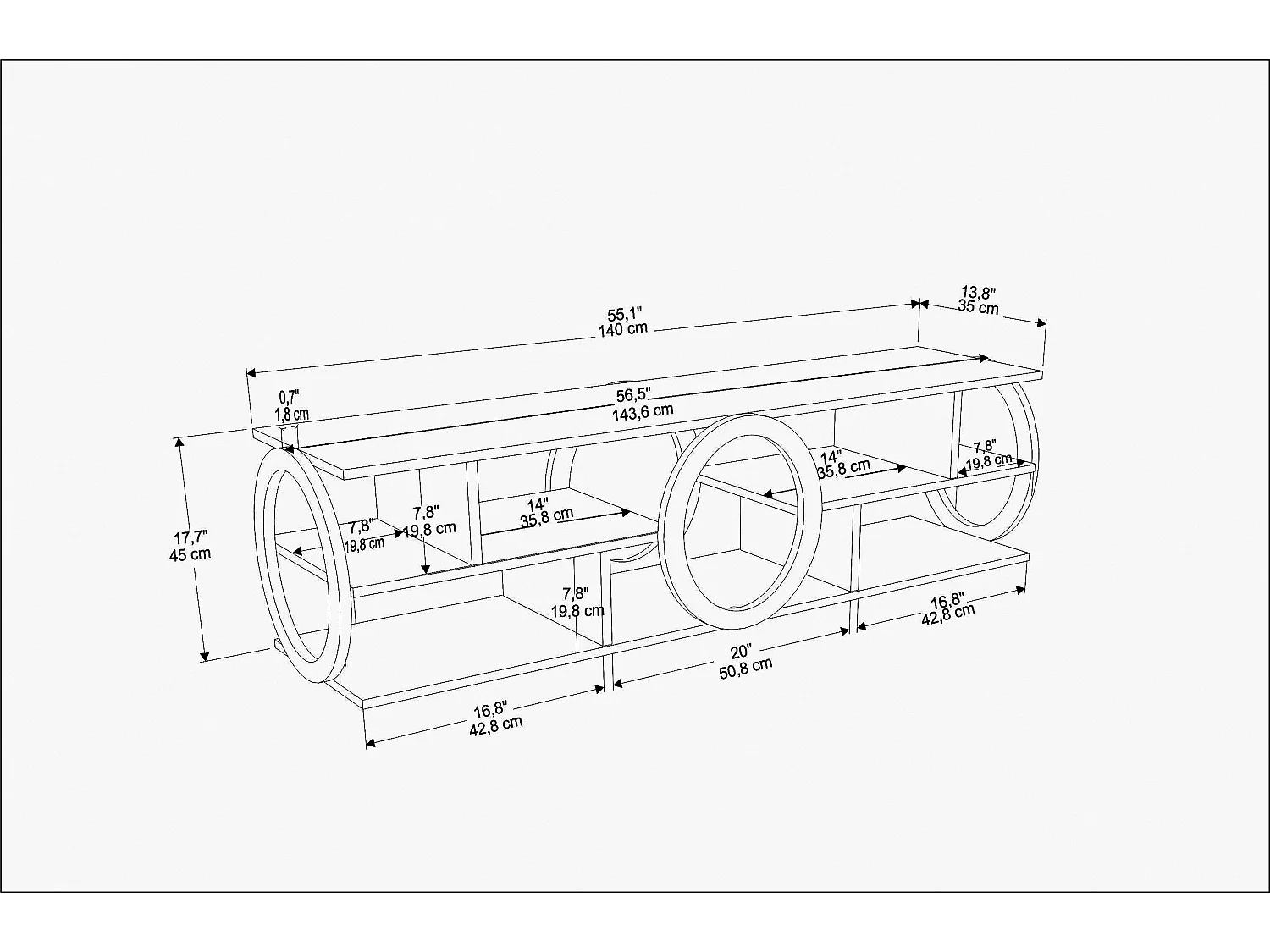 Decorotika Fale TV Unit for TVs up to 60 inch
