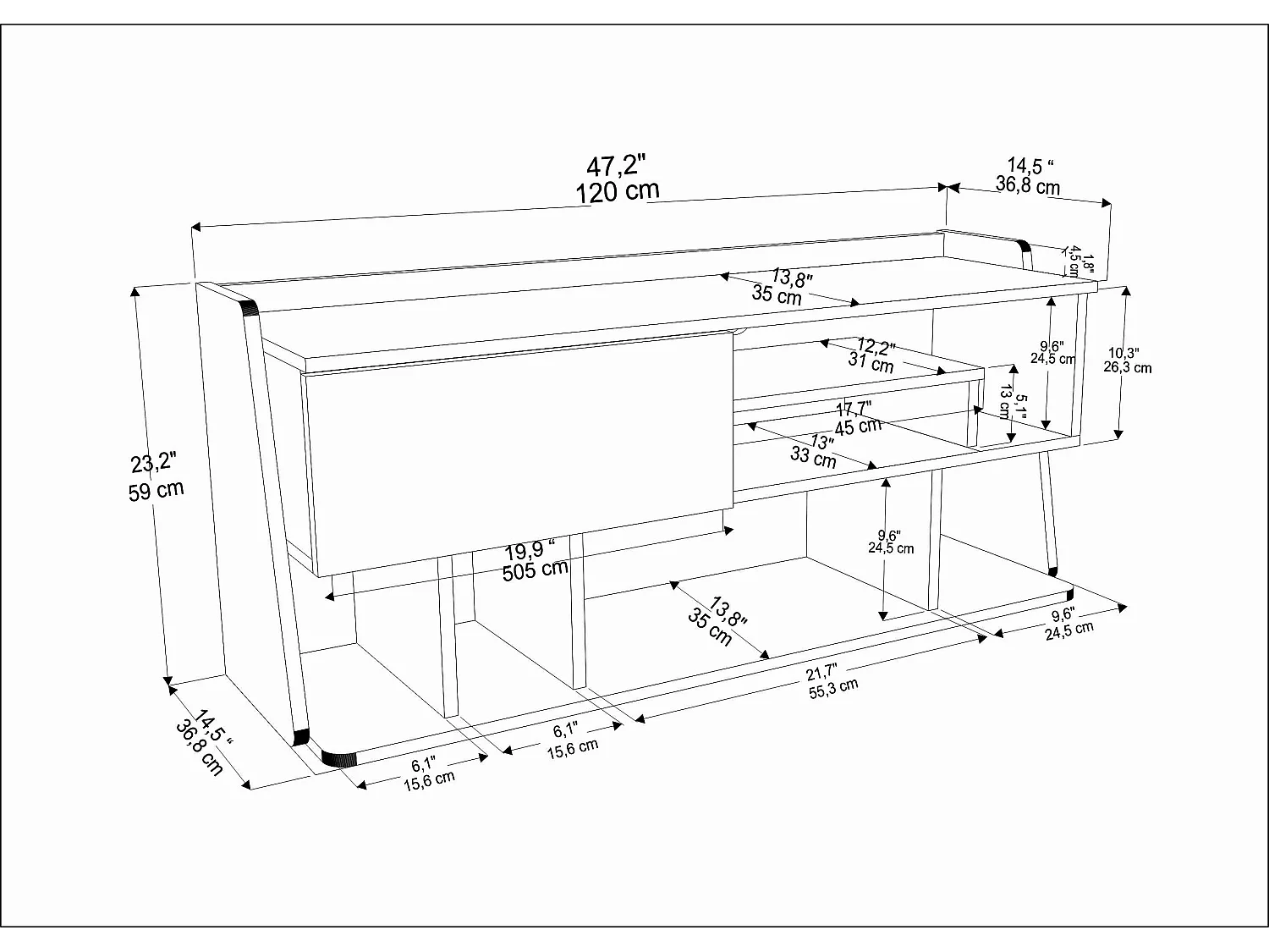Decorotika Raca  TV Unit for TVs up to 55 inches