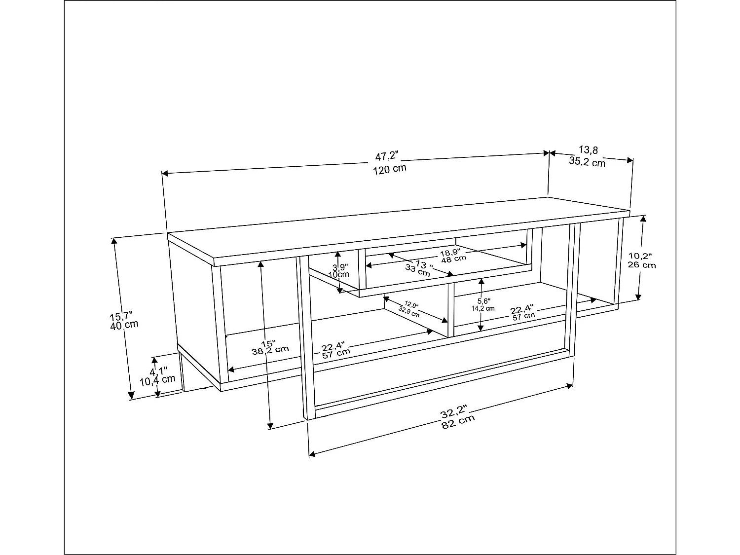 Decorotika Astona  TV Unit for TVs up to 55 inch