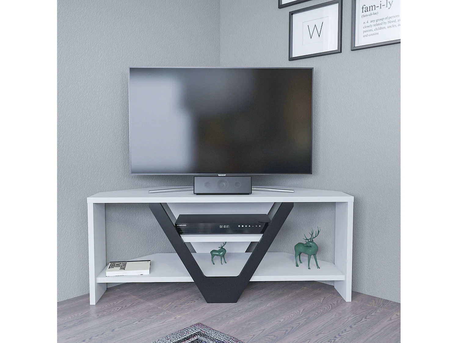Decorotika Karin Corner TV Unit for TVs up to 45 inches