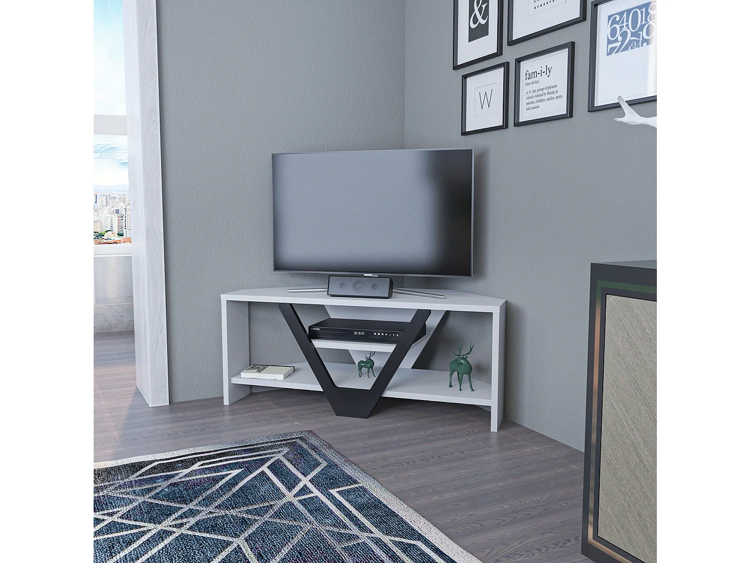 Decorotika Karin Corner TV Unit for TVs up to 45 inches