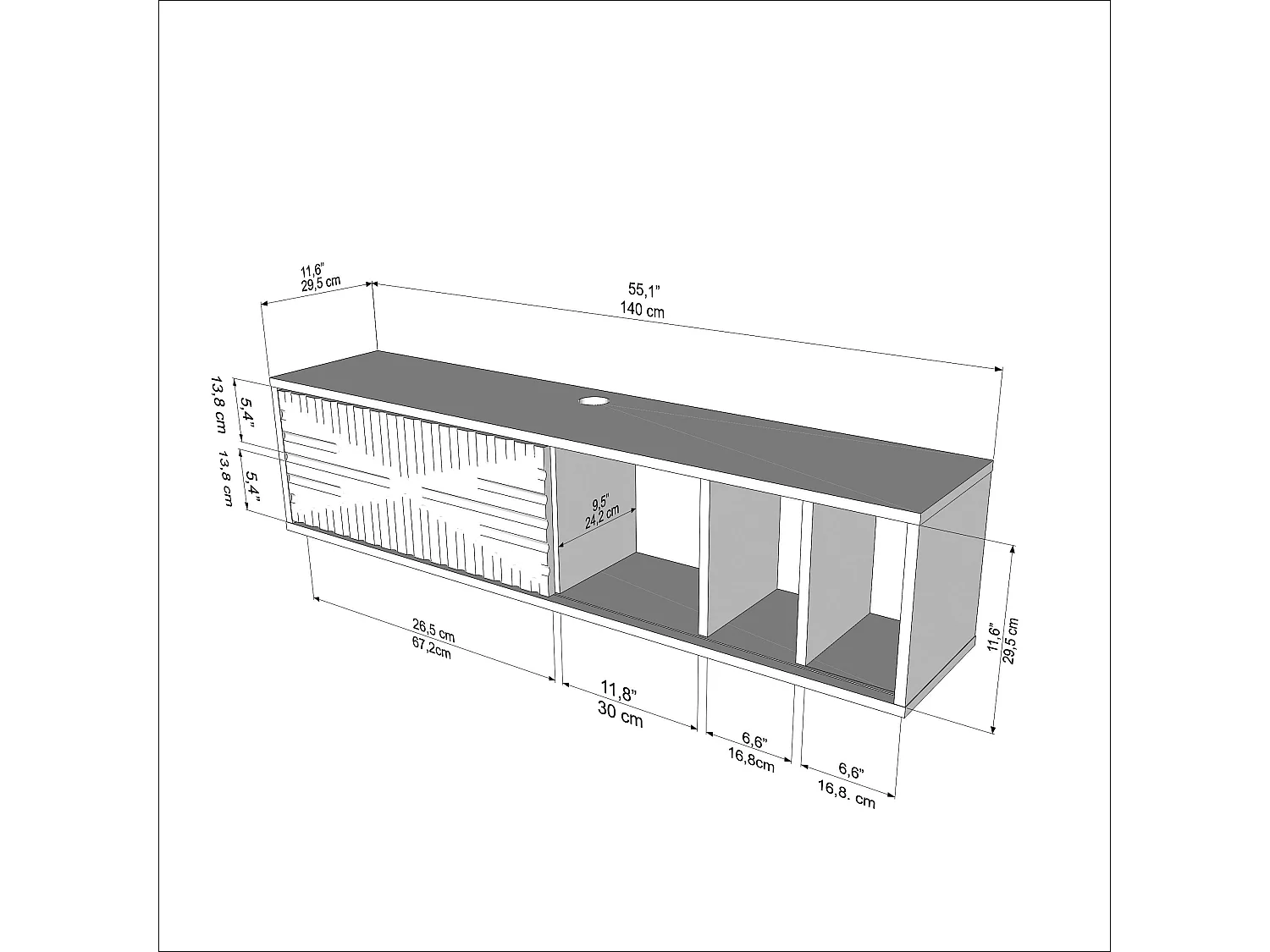 Decorotika Teo Floating TV Unit for TV's up to 55 inches with MDF Sliding Door