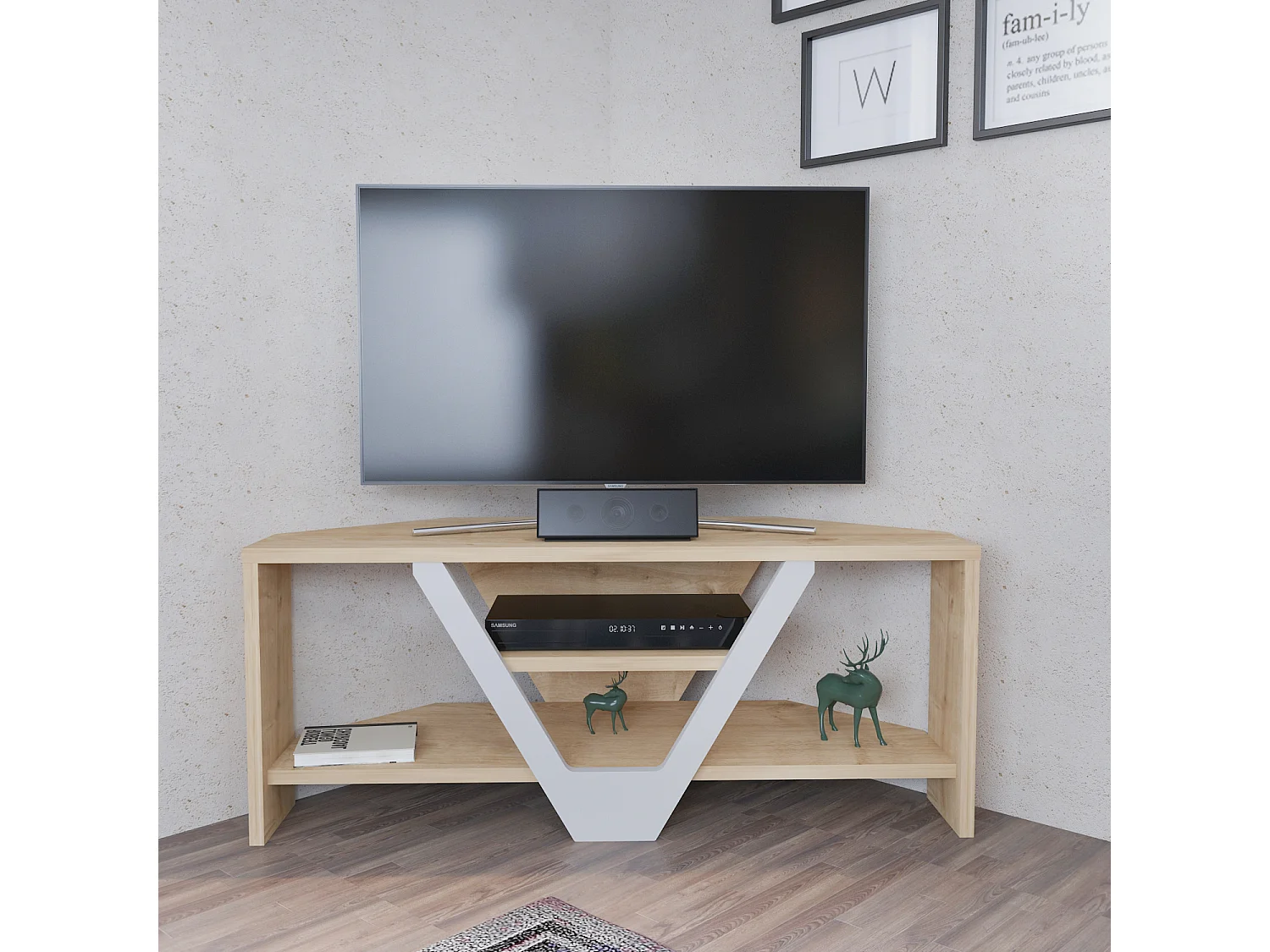 Decorotika Karin Corner TV Unit for TVs up to 45 inches