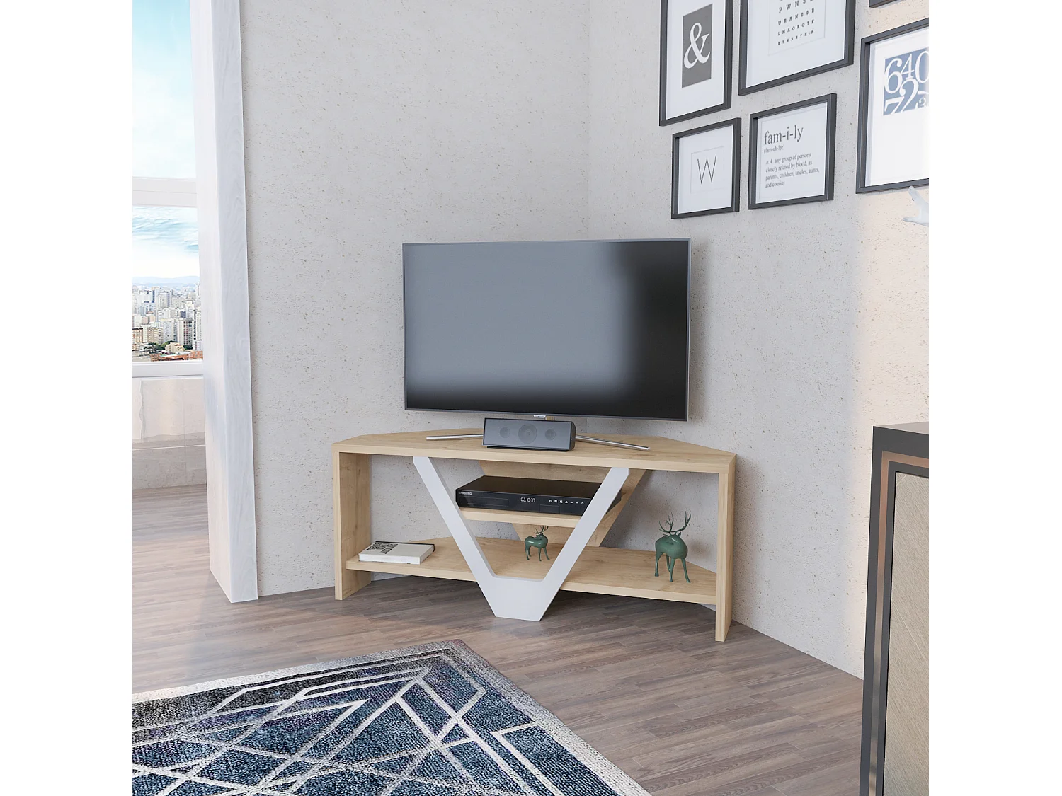 Decorotika Karin Corner TV Unit for TVs up to 45 inches