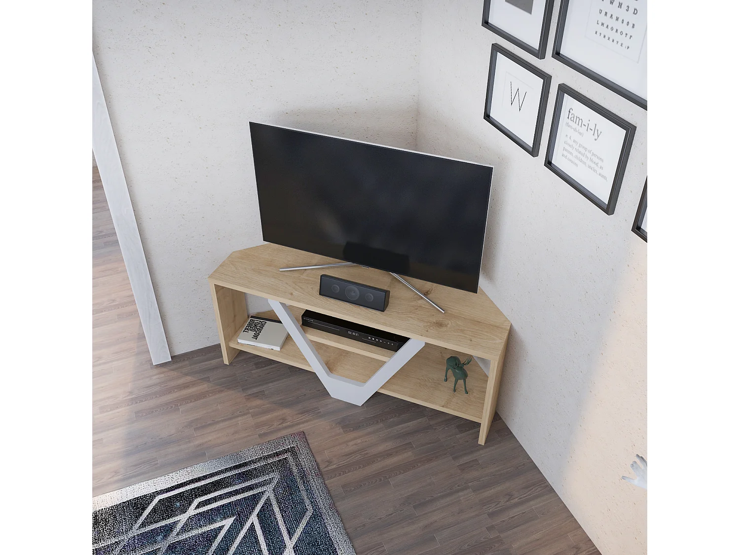 Decorotika Karin Corner TV Unit for TVs up to 45 inches