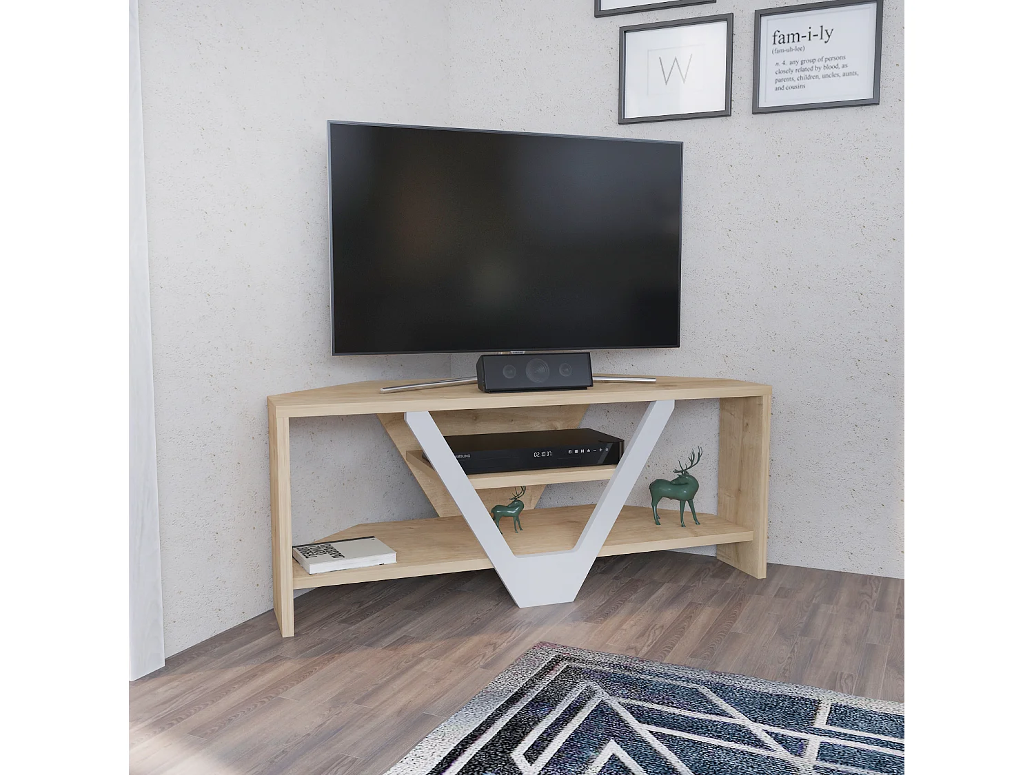 Decorotika Karin Corner TV Unit for TVs up to 45 inches