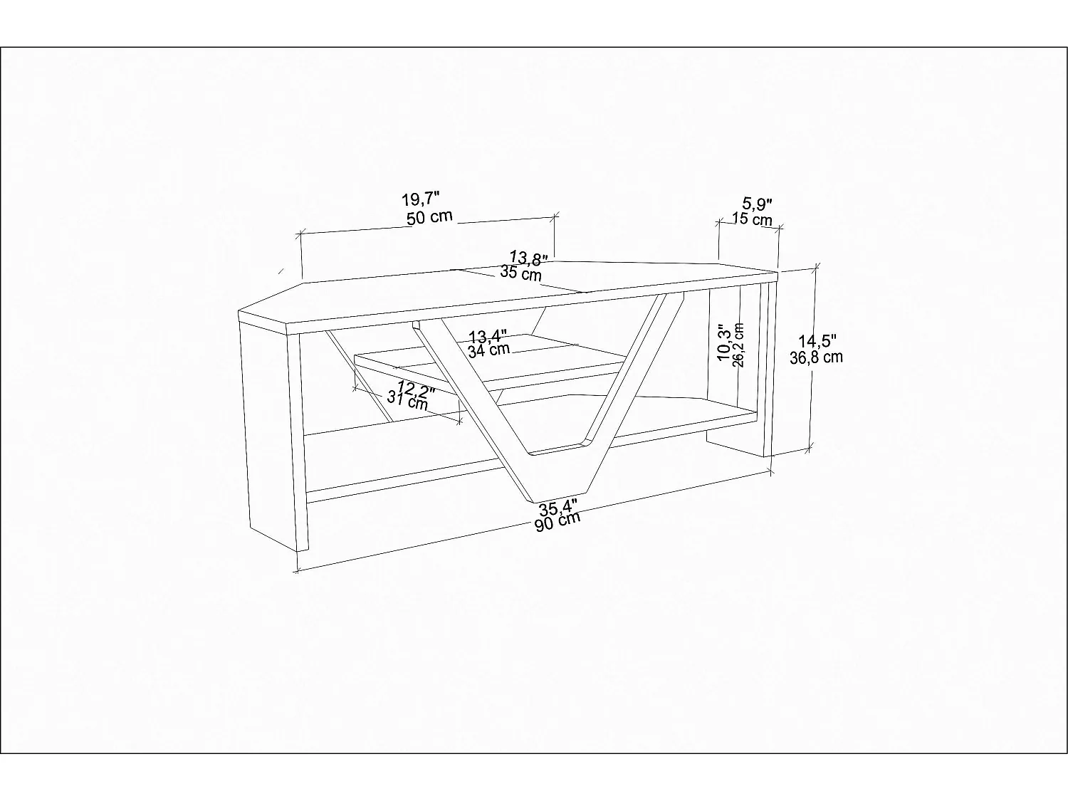 Decorotika Karin Corner TV Unit for TVs up to 45 inches