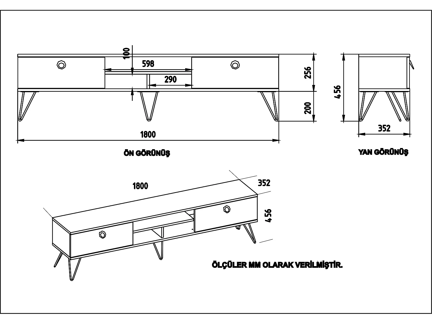 Decorotika Lorenz TV Unit for TV'S Up to 71 inches