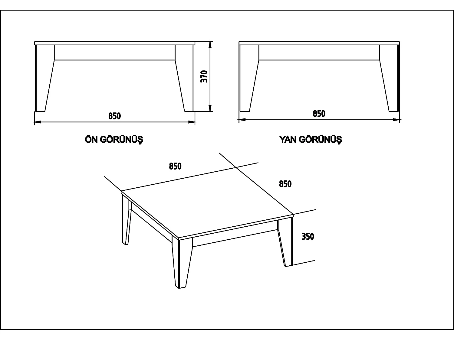 Decorotika Lorenz Square Coffee Table - W 85 cm x H 35 cm x D 85 cm