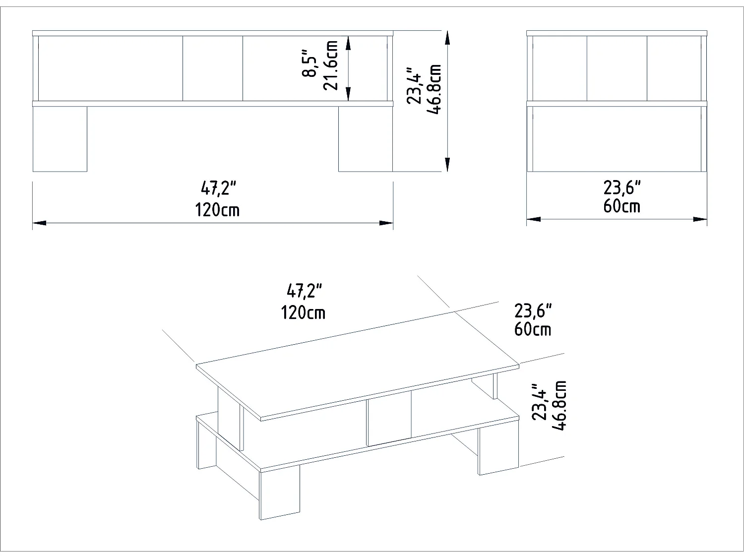 Decorotika Evans Coffee Table - W 120 cm