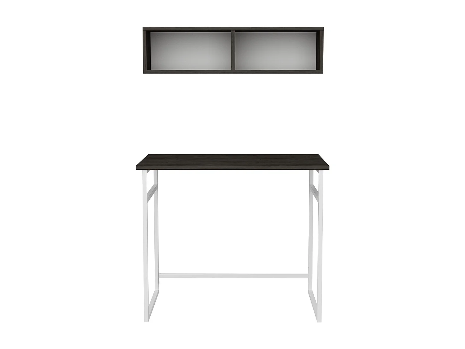 Decorotika Hussum Metal Frame Computer Desk with Wall Shelf - 90 cm W x 75 cm H x 60 cm D
